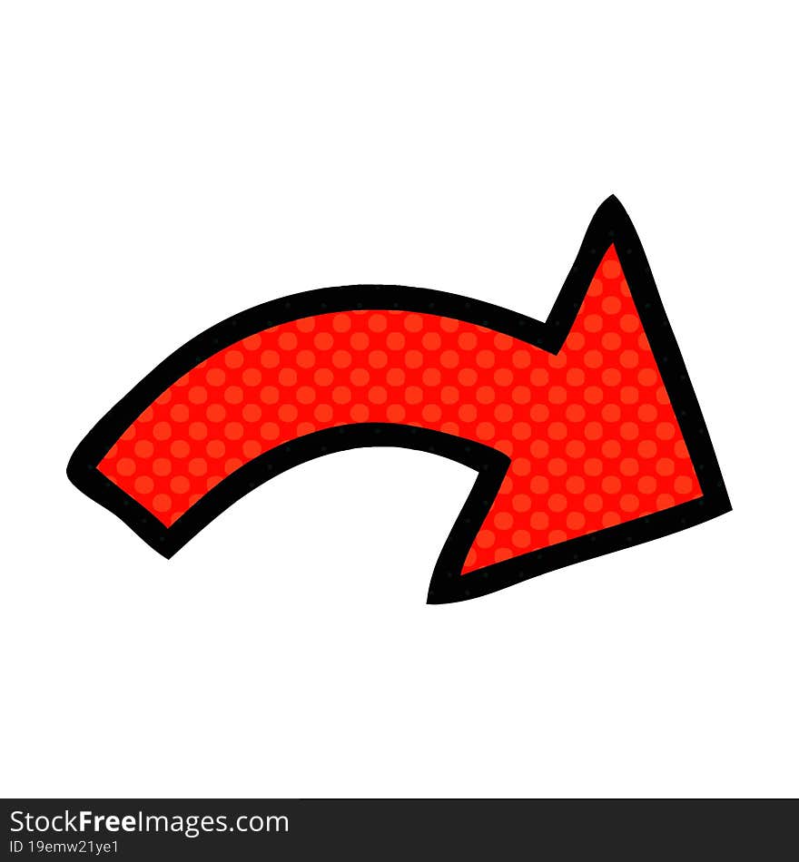 comic book style cartoon of a directional arrow