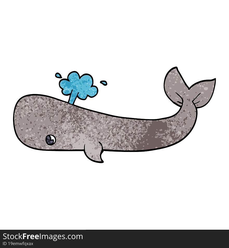 cartoon doodle whale