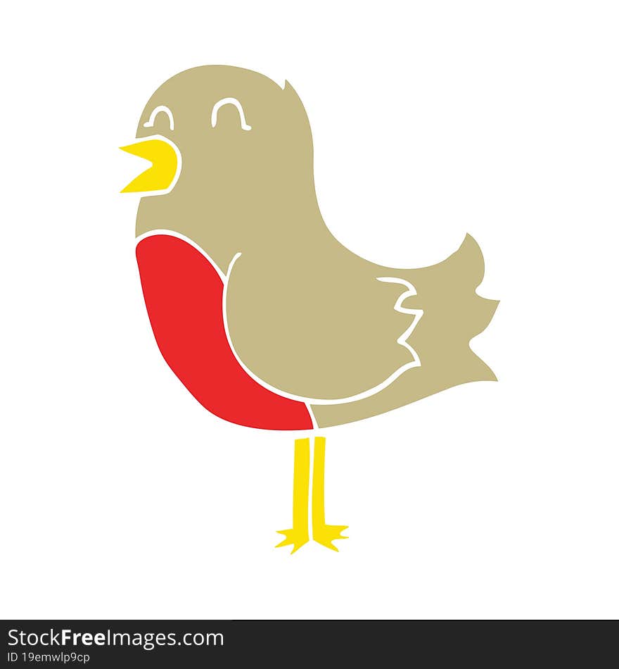 flat color style cartoon bird