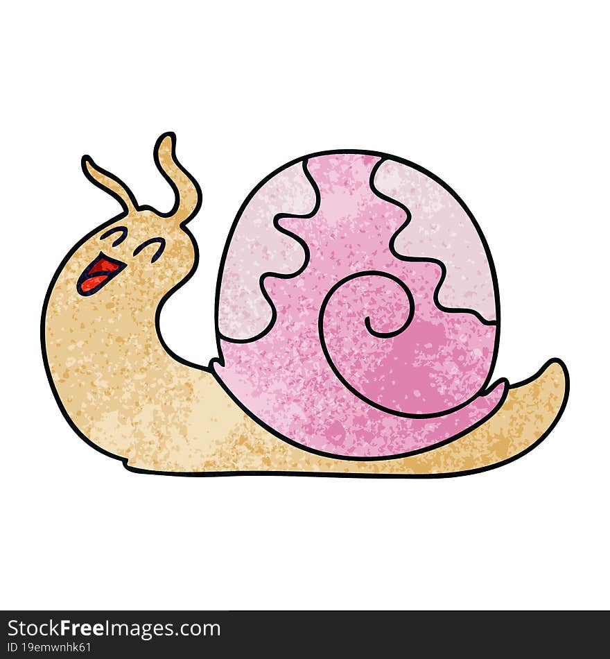 Quirky Hand Drawn Cartoon Snail