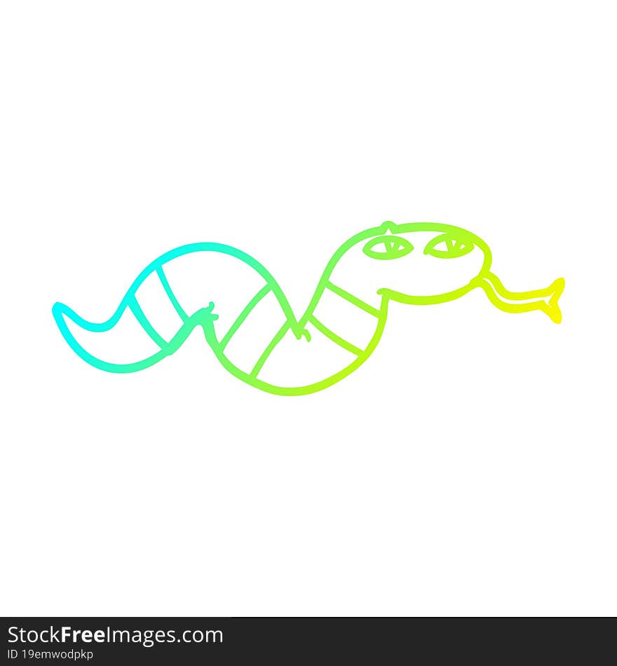 cold gradient line drawing cartoon snake