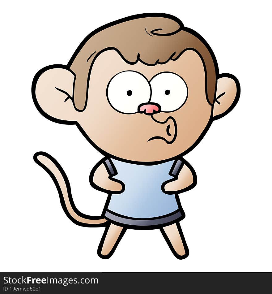 cartoon surprised monkey. cartoon surprised monkey