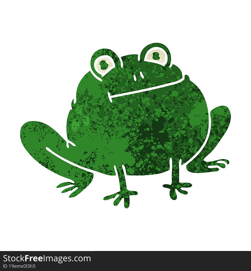 retro illustration style quirky cartoon frog. retro illustration style quirky cartoon frog