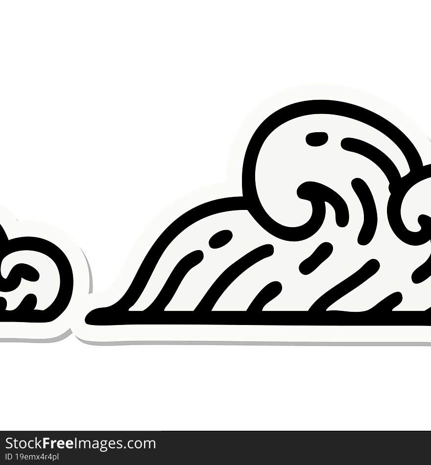 tattoo style sticker of clouds