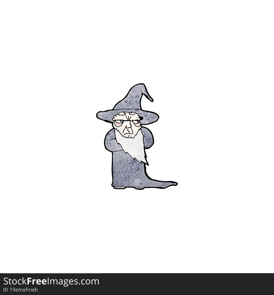 Cartoon Grumpy Old Wizard