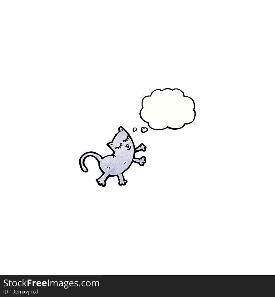 cartoon cat with thought bubble