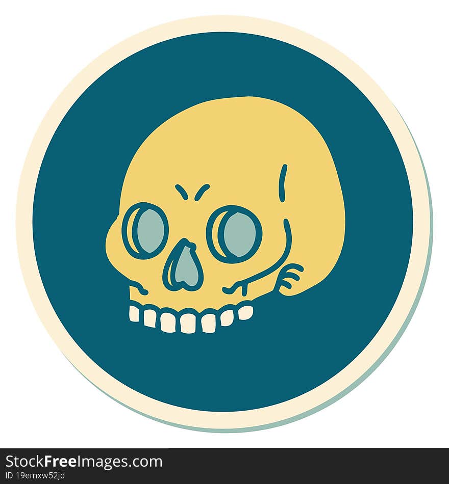 tattoo style sticker of a skull