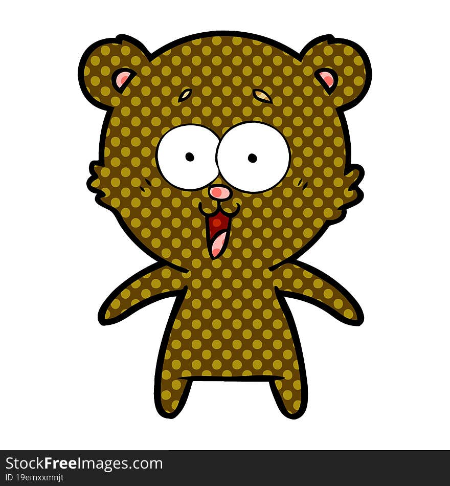 laughing teddy  bear cartoon. laughing teddy  bear cartoon