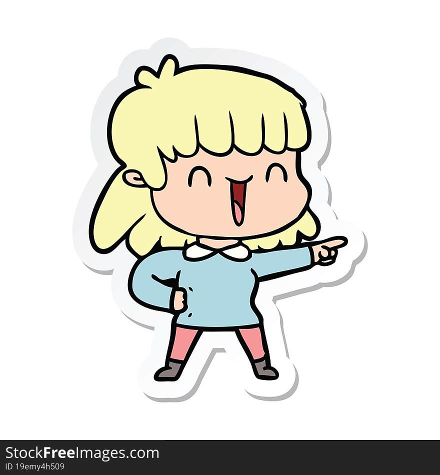 sticker of a cartoon woman