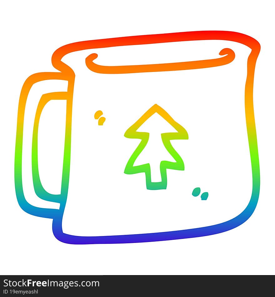 rainbow gradient line drawing cartoon tin can