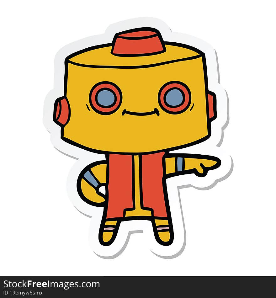 sticker of a cartoon robot