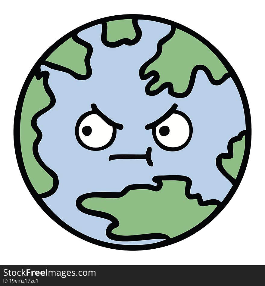 cute cartoon of a planet earth. cute cartoon of a planet earth