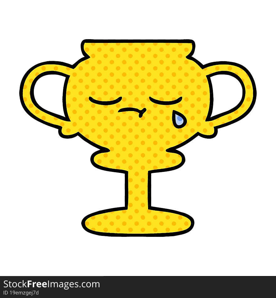 comic book style cartoon trophy