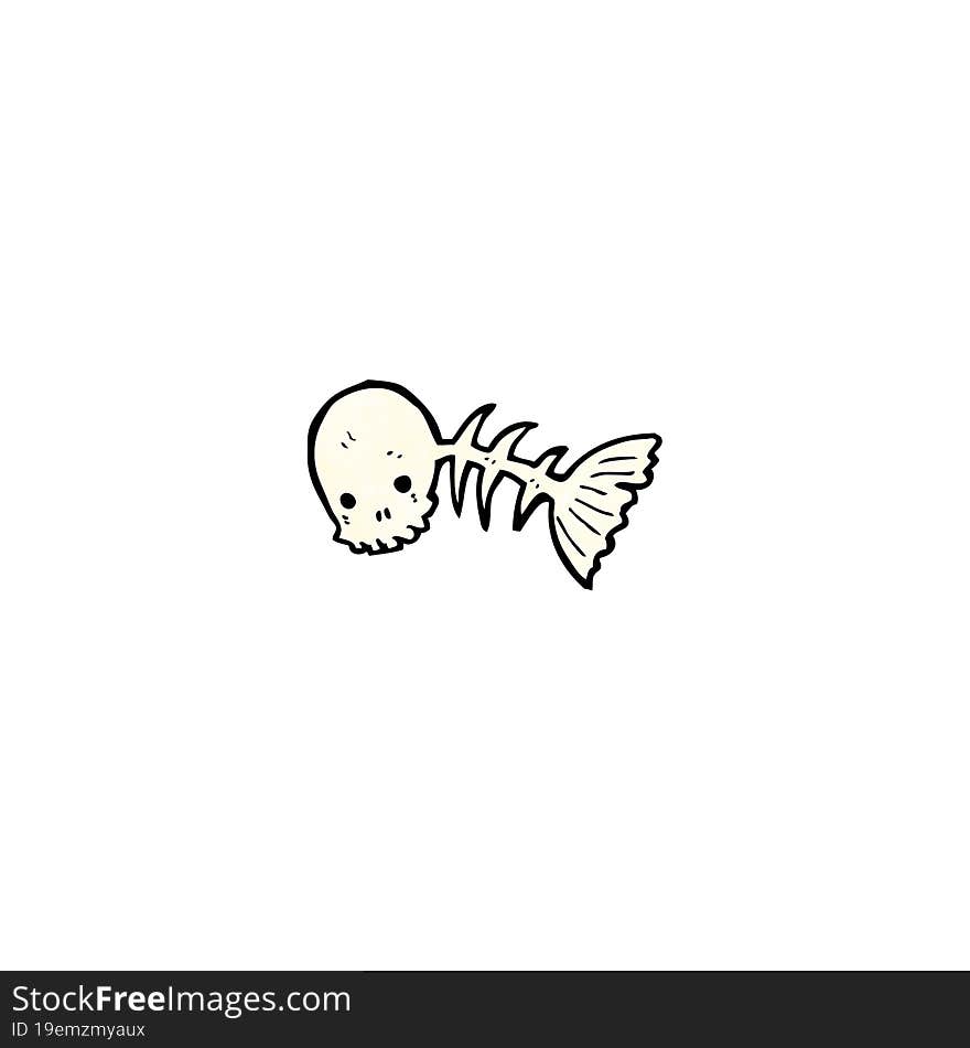 cartoon skeleton fish