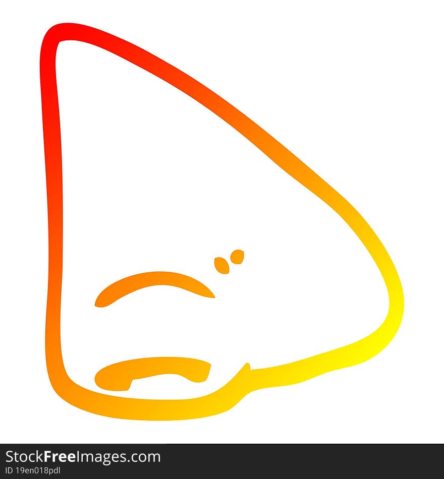 warm gradient line drawing cartoon nose