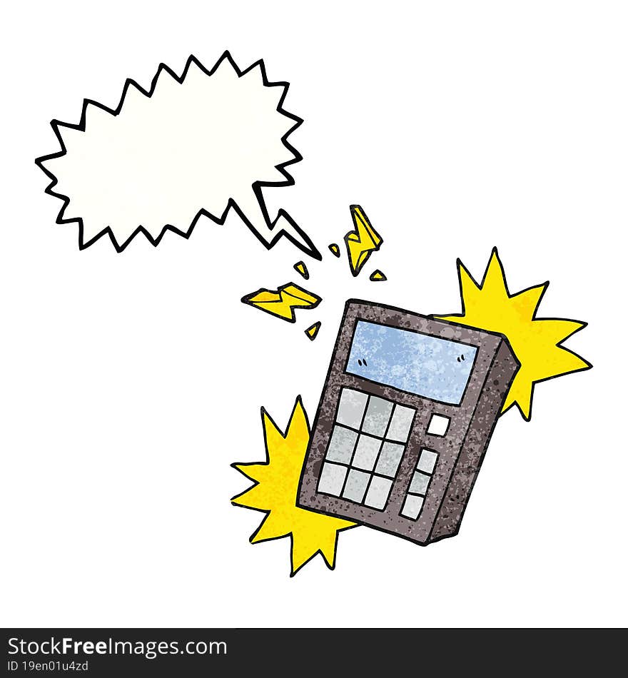 freehand speech bubble textured cartoon calculator