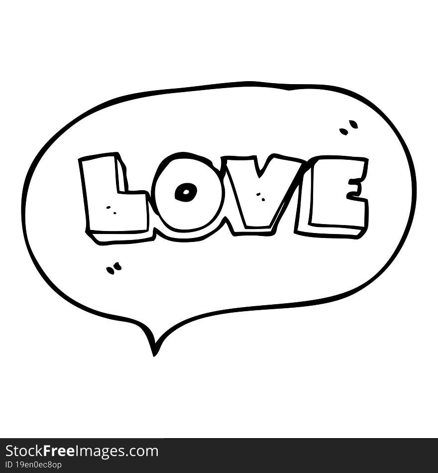 Speech Bubble Cartoon Word Love