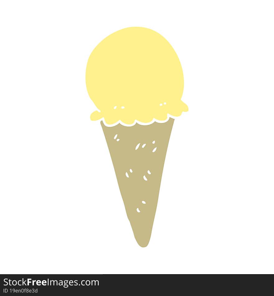 flat color style cartoon ice cream