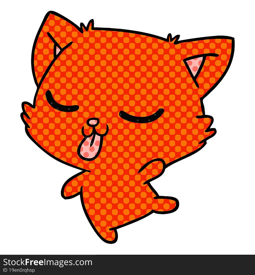 cartoon of cute kawaii cat