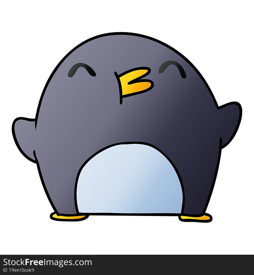 gradient cartoon cute kawaii happy penguin