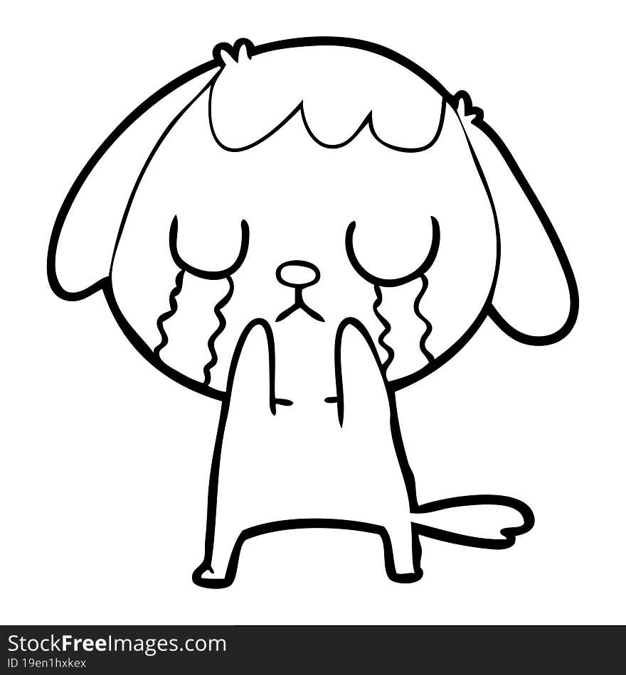 cute cartoon dog crying. cute cartoon dog crying