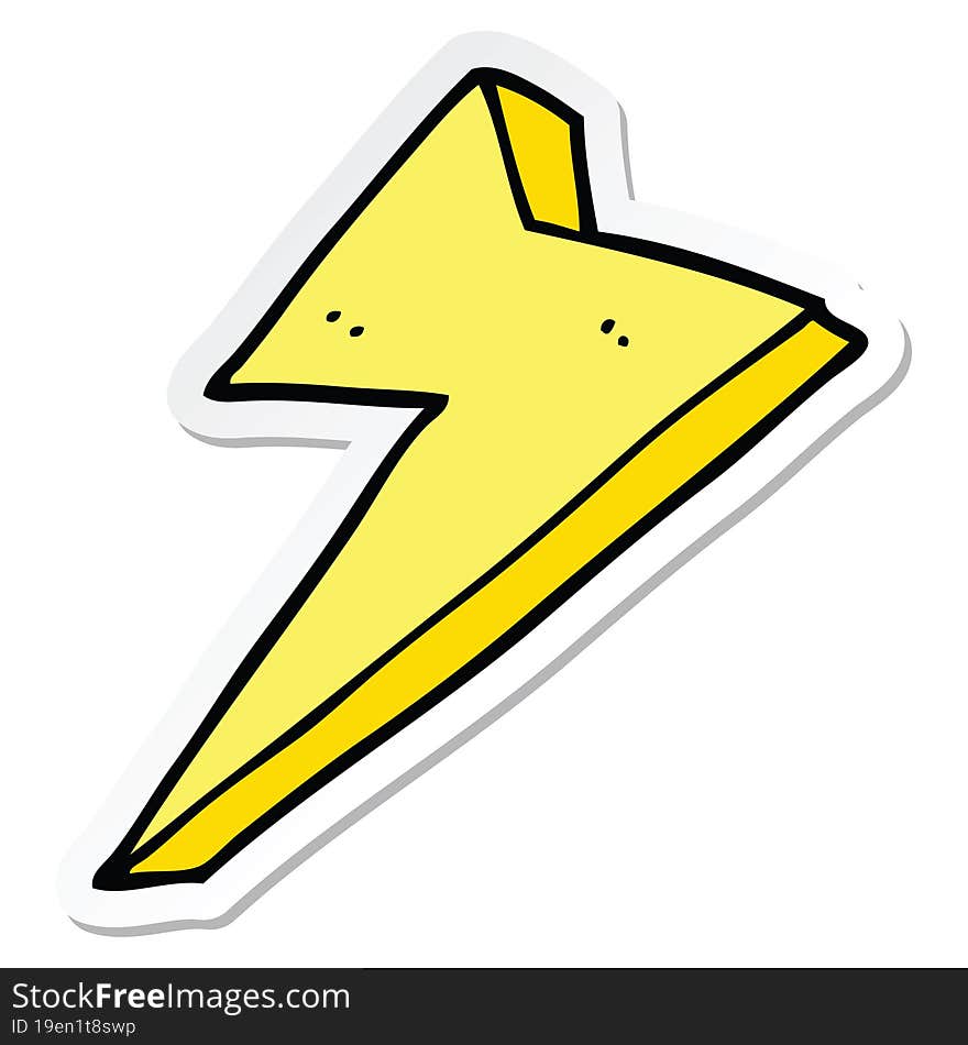 sticker of a cartoon lightning