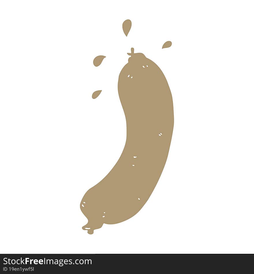 flat color style cartoon sausage