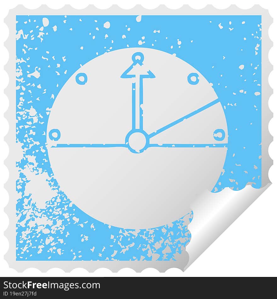 distressed square peeling sticker symbol speedometer