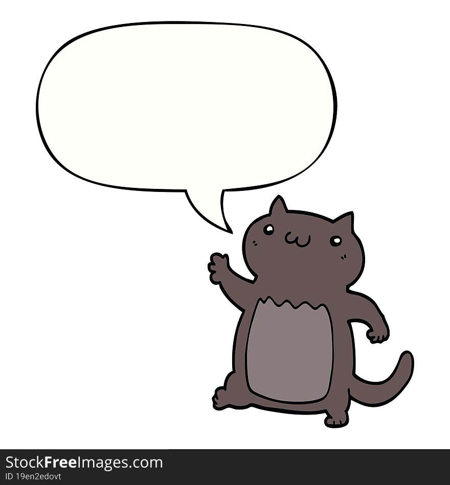 cartoon cat with speech bubble. cartoon cat with speech bubble