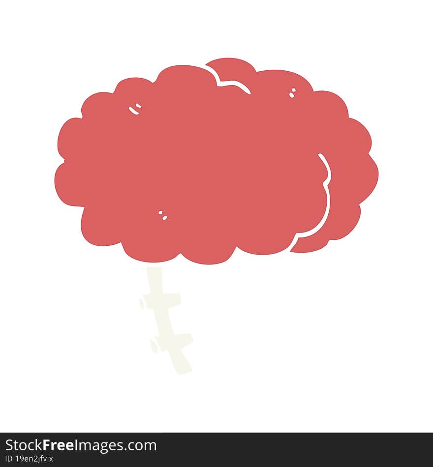 Flat Color Style Cartoon Brain