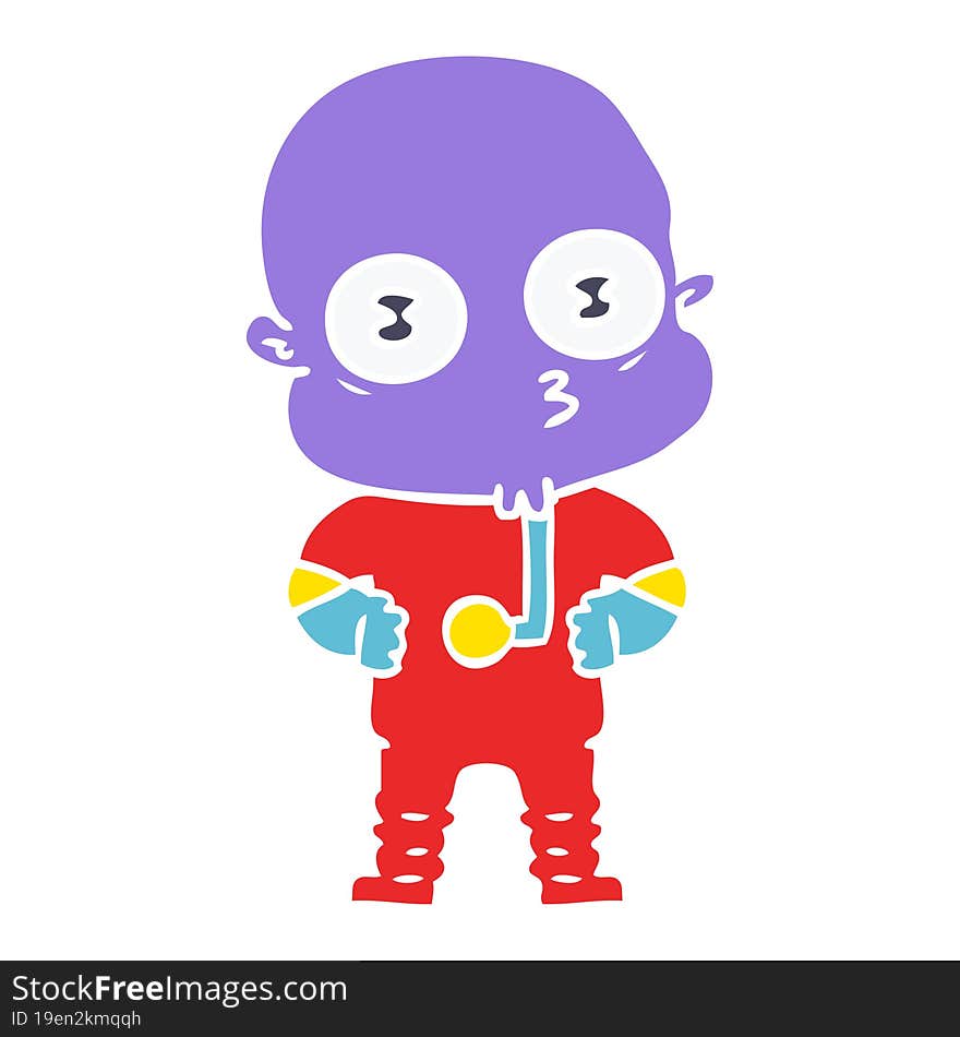 flat color style cartoon weird bald spaceman