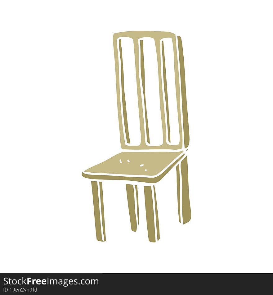 flat color illustration of a cartoon chair