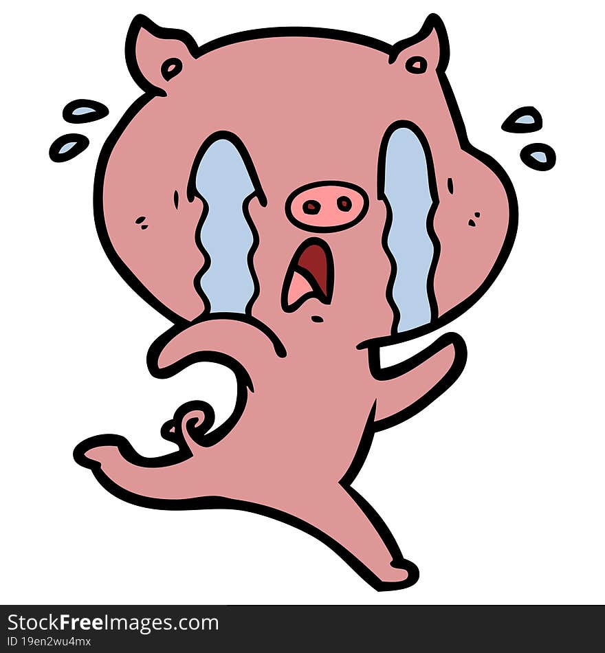 crying pig cartoon. crying pig cartoon