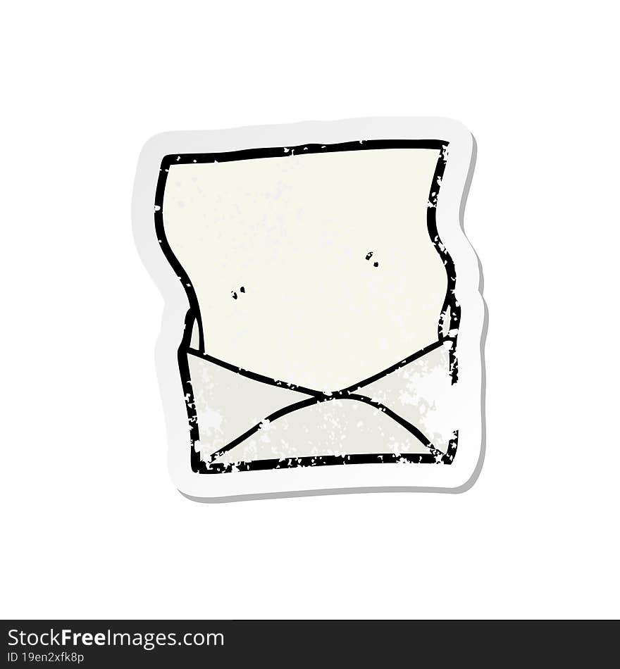 Distressed Sticker Of A Cartoon Letter And Envelope