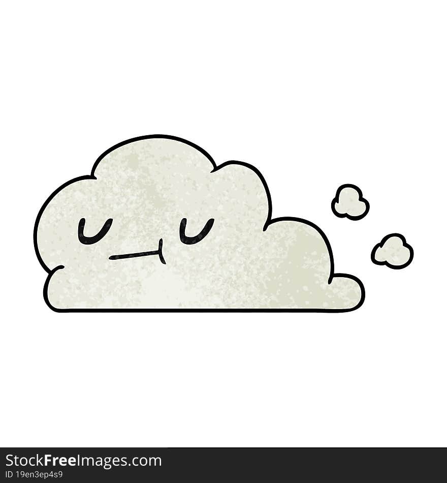 textured cartoon of kawaii happy cloud