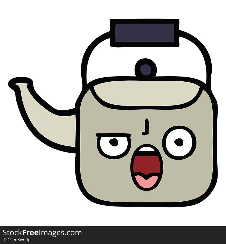 cute cartoon of a kettle. cute cartoon of a kettle