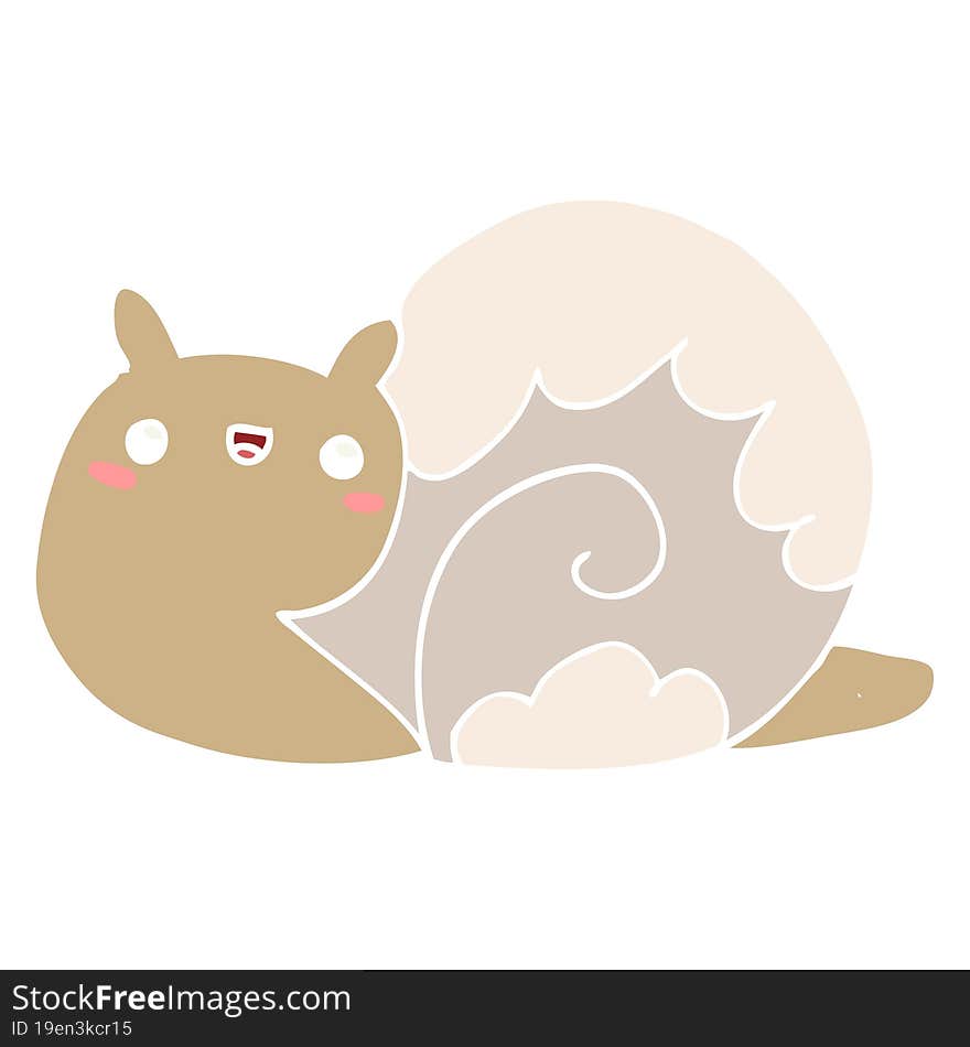 cute flat color style cartoon snail