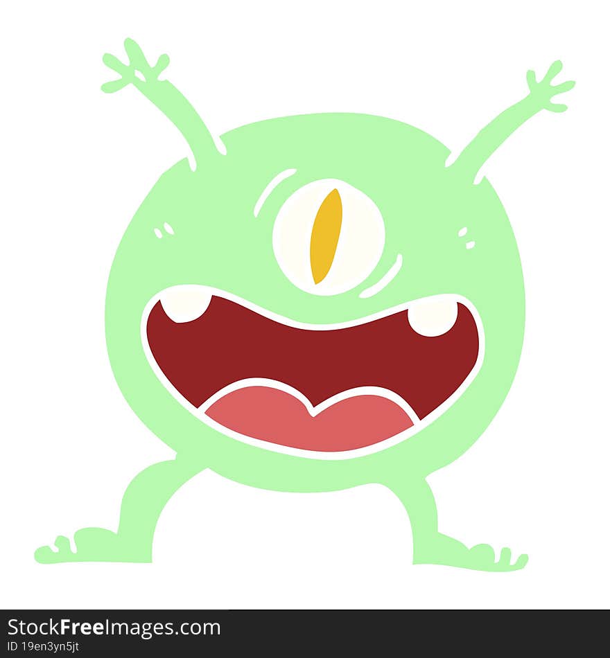 flat color illustration cartoon monster