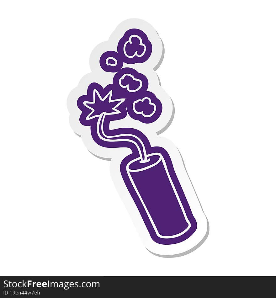 cartoon sticker of a lit dynamite stick