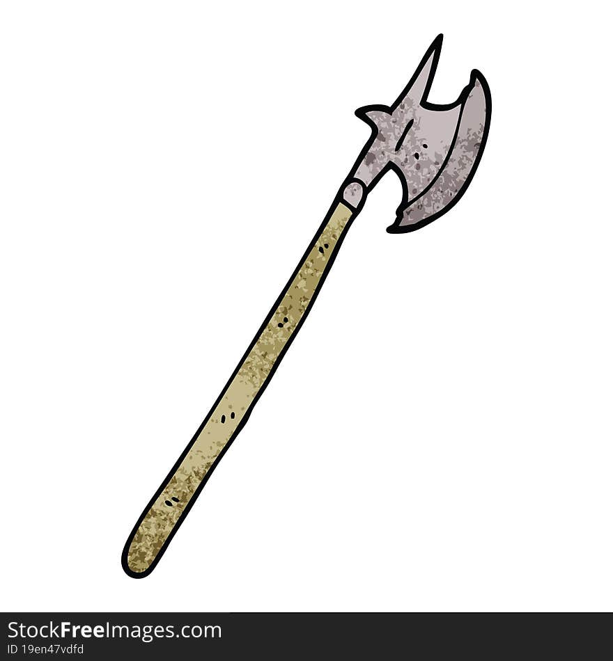 cartoon doodle medieval halberd