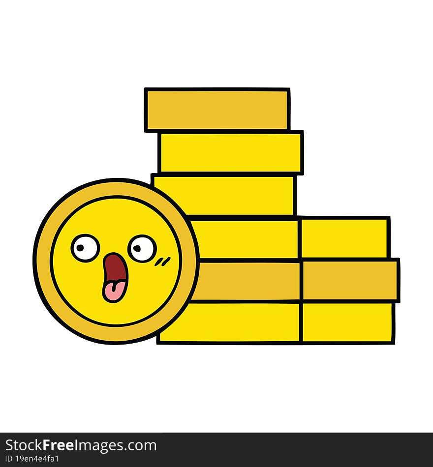 cute cartoon of a coins. cute cartoon of a coins