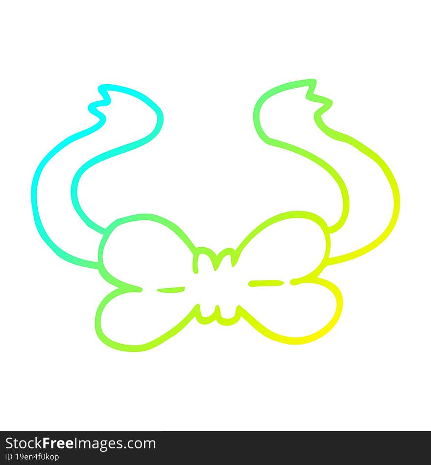 cold gradient line drawing of a cartoon bow tie