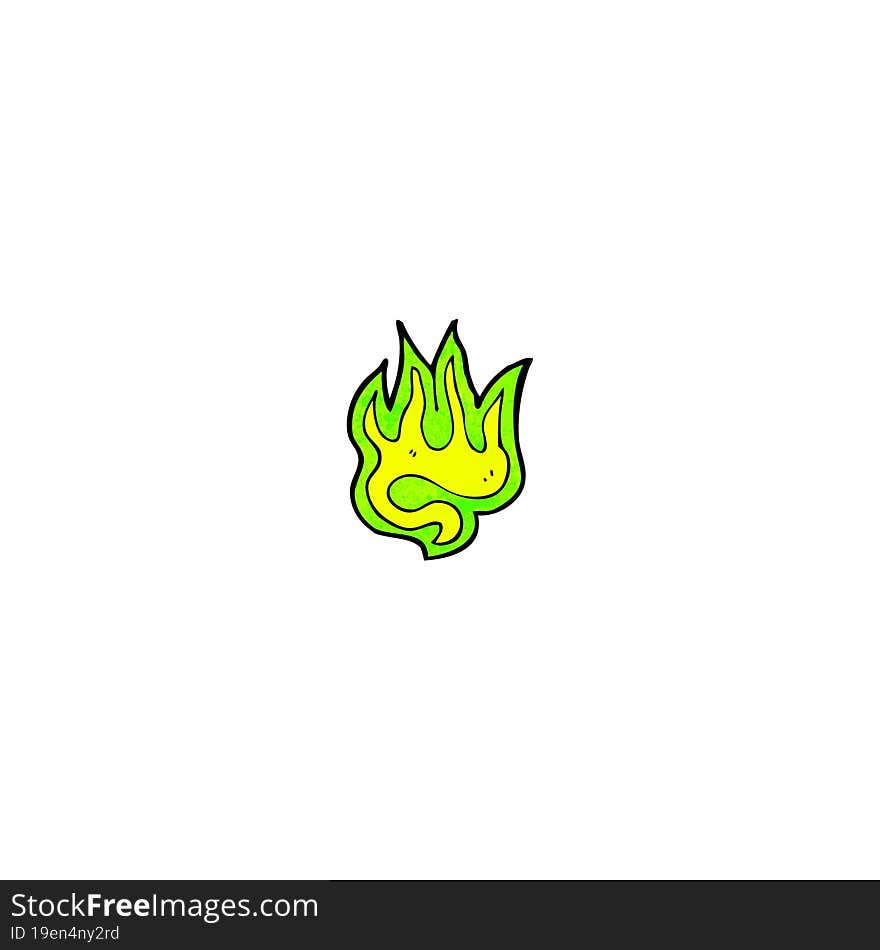 Green Fire Symbol Cartoon