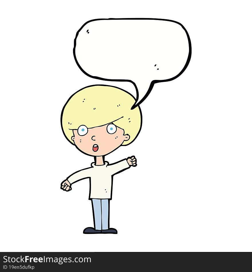 cartoon shocked boy with speech bubble