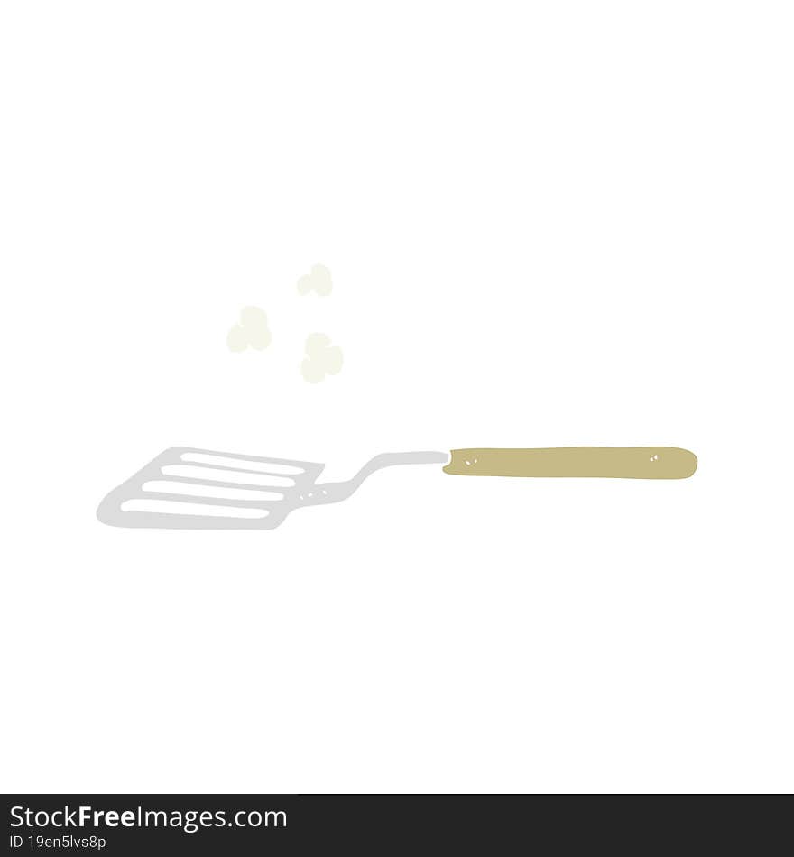 flat color illustration of a cartoon spatula