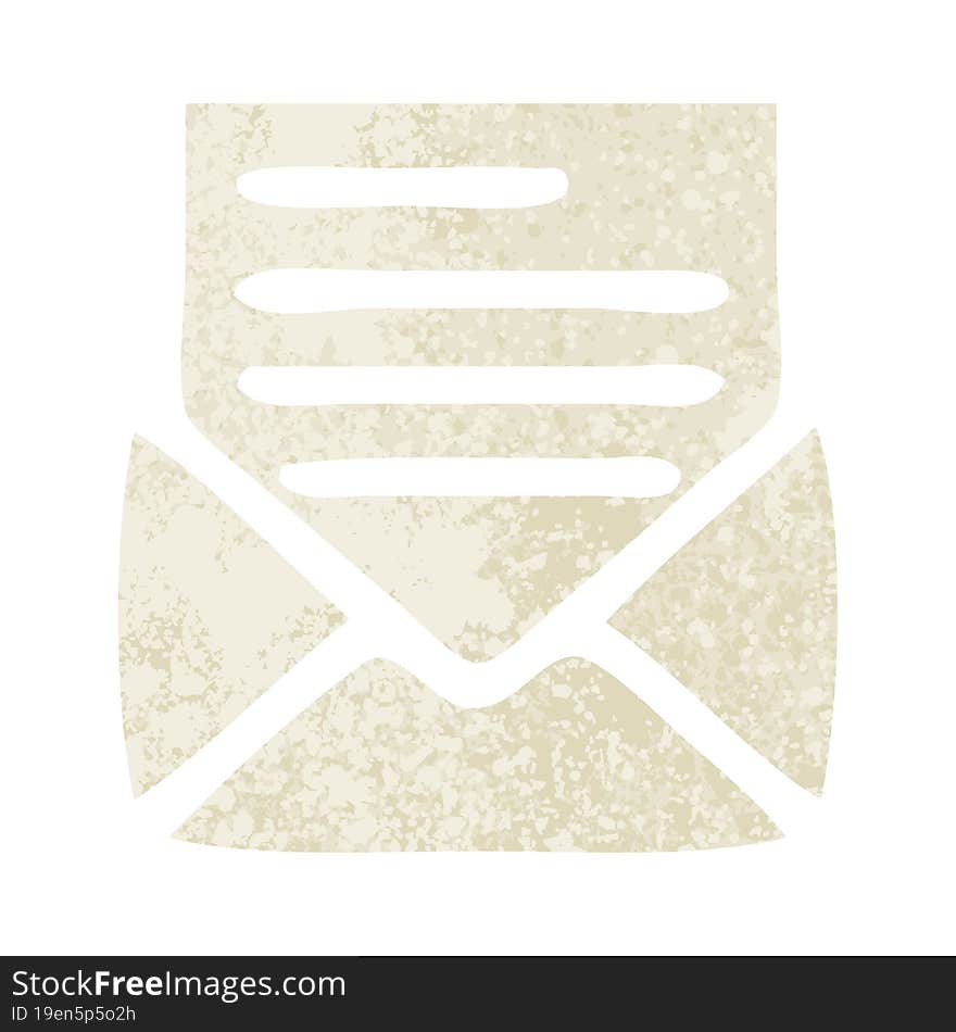 Retro Illustration Style Cartoon Letter And Envelope