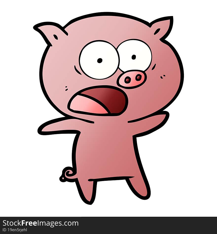 cartoon pig shouting. cartoon pig shouting