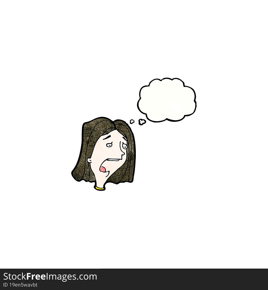 gasping cartoon woman\'s face