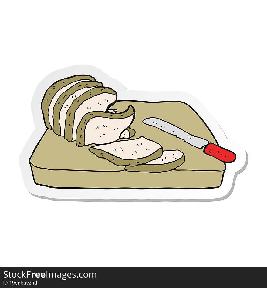 Sticker Of A Cartoon Sliced Bread