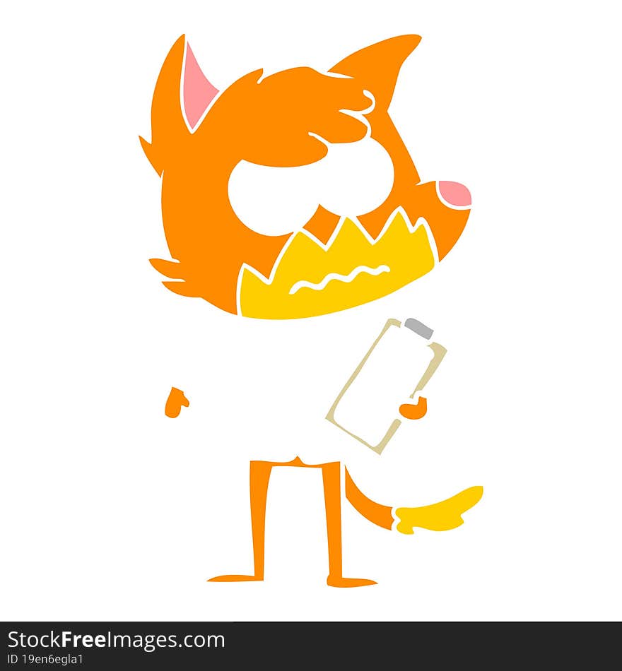 flat color style cartoon annoyed fox